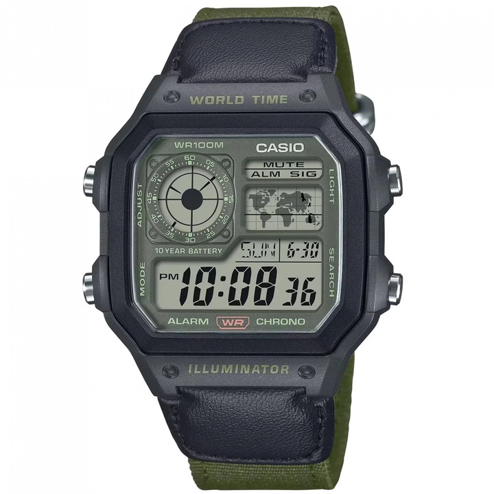 Мъжки часовник Casio, Collection AE AE-1200WHUB-3AVEF, Дигитален
