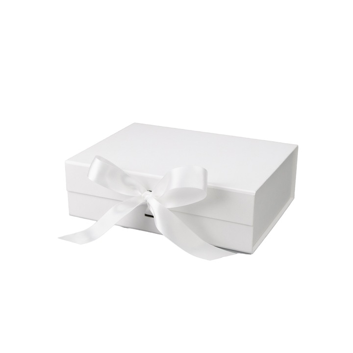 Кутия Office 1 Gift Box, с магнитно затваряне, сгъваема, 26 х 23 х 9.5 cm, бяла