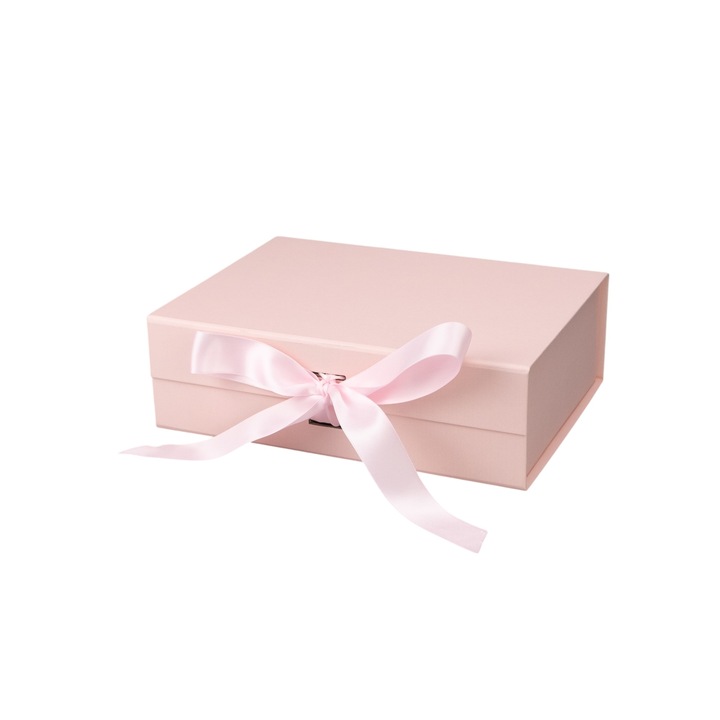 Кутия Office 1 Gift Box, с магнитно затваряне, сгъваема, 26 х 23 х 9.5 cm, розова