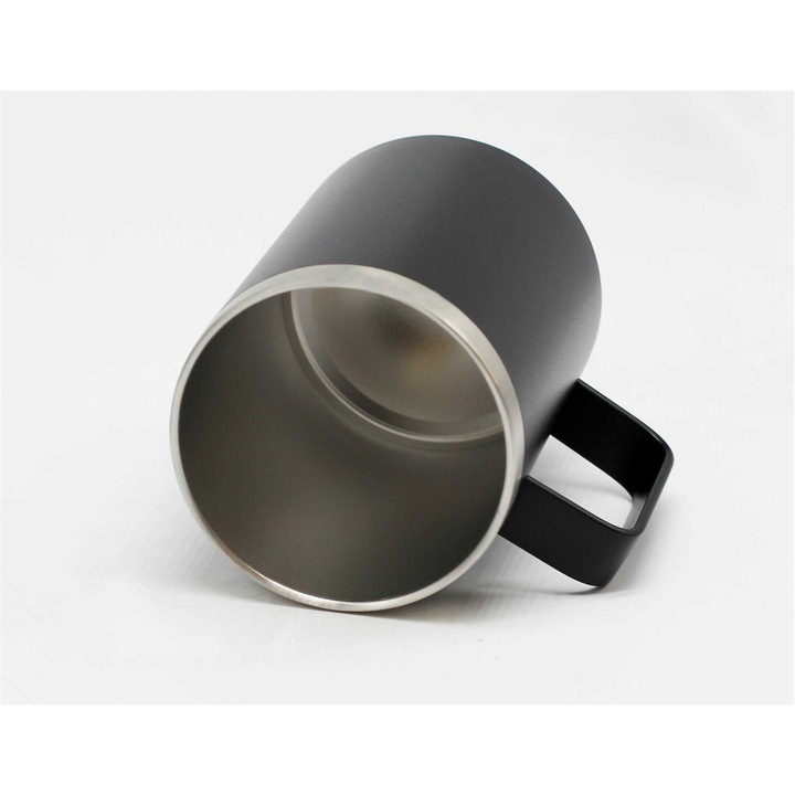 Cana termos, metal, 350 ml, neagra