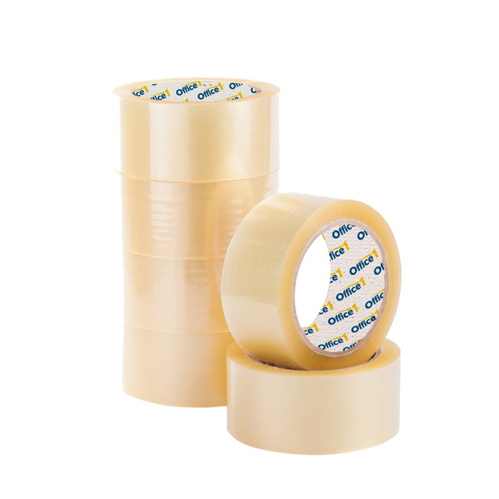 Birou 1 banda de ambalare, 48 mm x 100 m, incolora, 6 buc