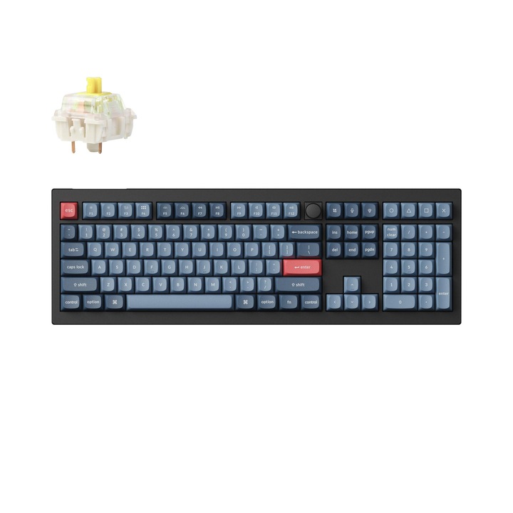 Клавиатура Механична клавиатура Keychron V6 MAX QMK Carbon Black - Wireless, Full-Size V6M-D4