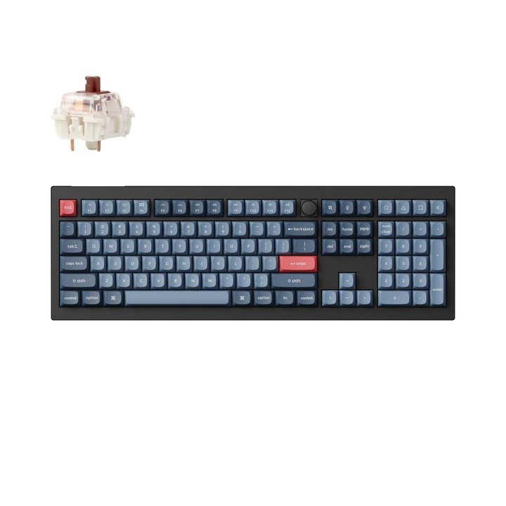 Клавиатура Механична клавиатура Keychron V6 MAX QMK Carbon Black - Wireless, Full-Size V6M-D3