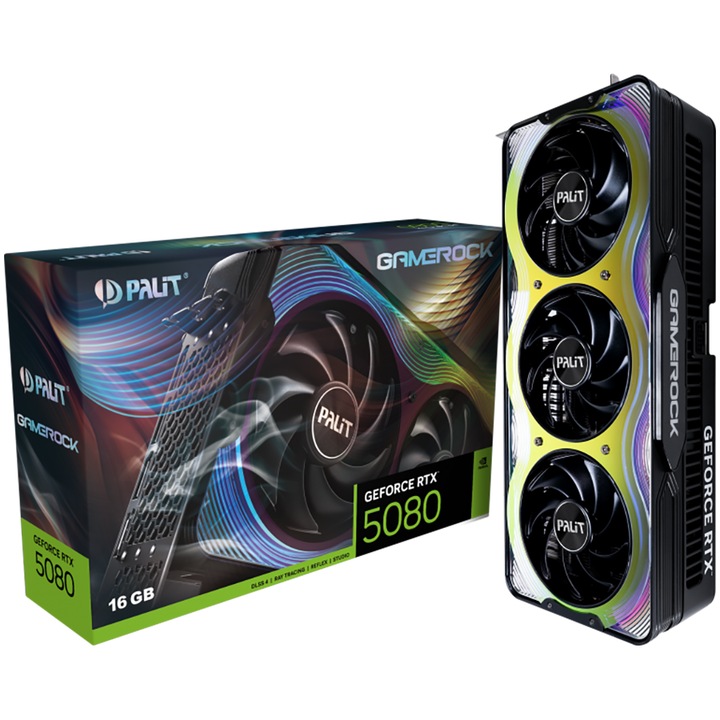 Видео карта PALIT GeForce RTX 5080 GameRock 16GB GDDR7 256 bit 4710562244892_3Y