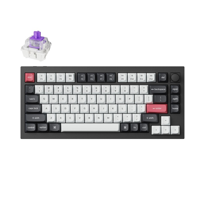 Клавиатура Механична клавиатура Keychron Q1 HE QMK 75% Carbon Black - Wireless Q1H-M1