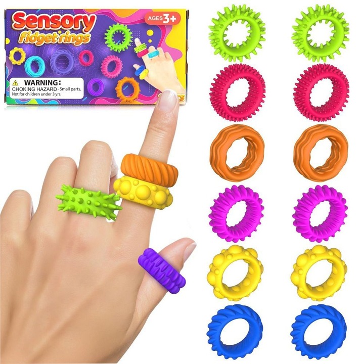 Set de 12 jucarii din silicon pentru copii, multicolore, flexibile, pentru petreceri