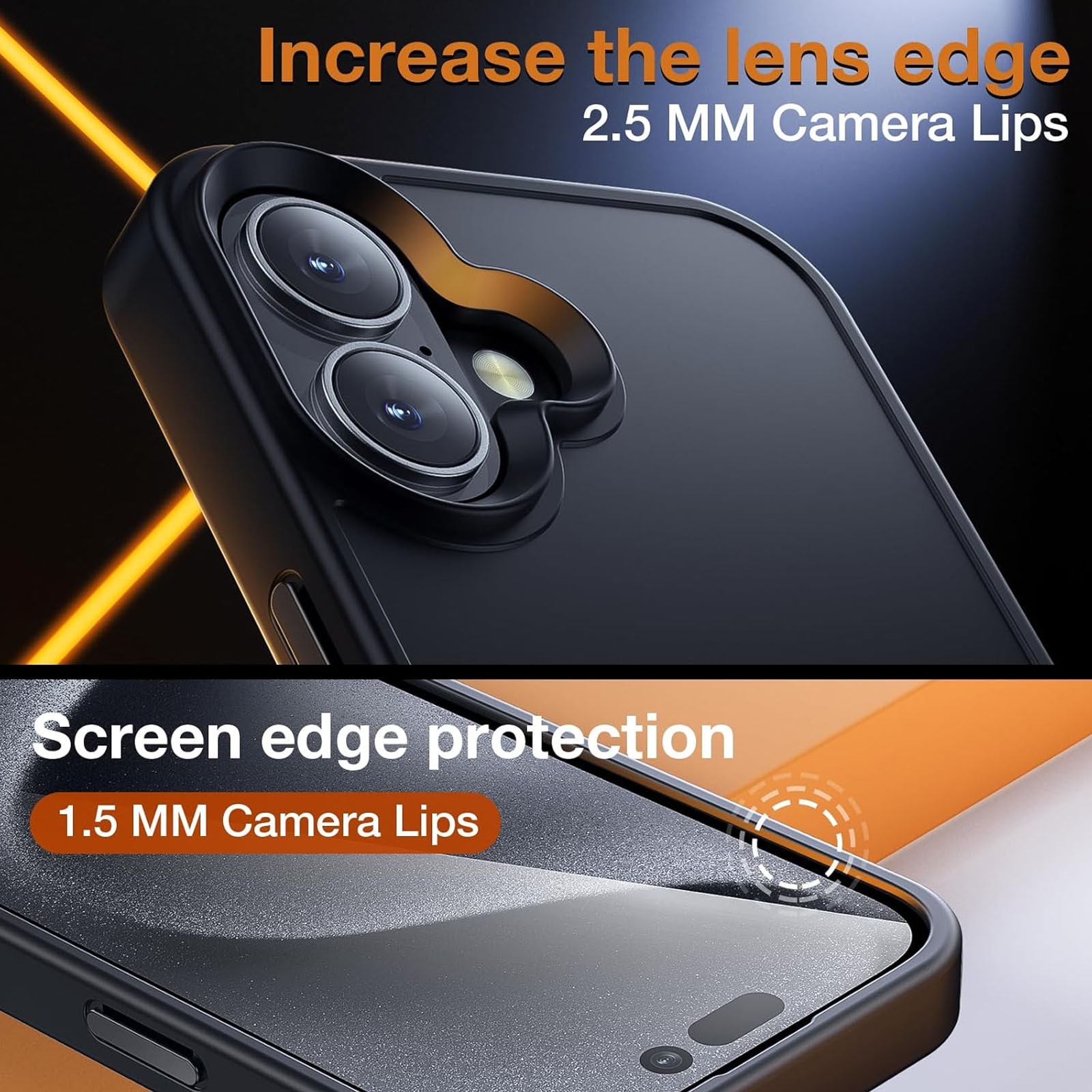 Husa telefon compatibila iPhone 16, Hggzeg, Husa protectie, Rezistent la cadere, Design ultra slim, Antizgarieturi si rezistent la socuri, Moale, Protectie Camera, Decupaje Precise, Design mata, PC/TPU, Negru