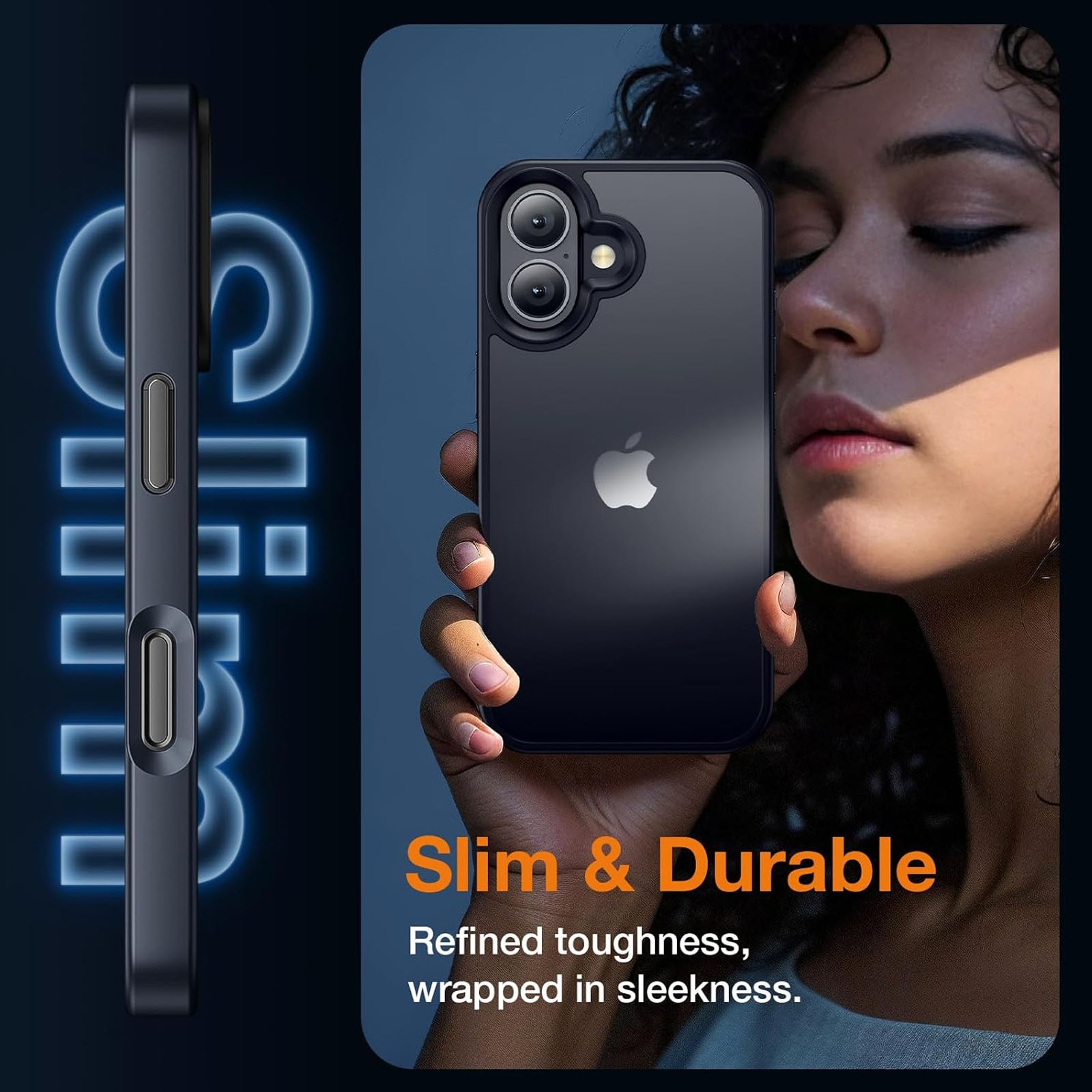Husa telefon compatibila iPhone 16, Hggzeg, Husa protectie, Rezistent la cadere, Design ultra slim, Antizgarieturi si rezistent la socuri, Moale, Protectie Camera, Decupaje Precise, Design mata, PC/TPU, Negru