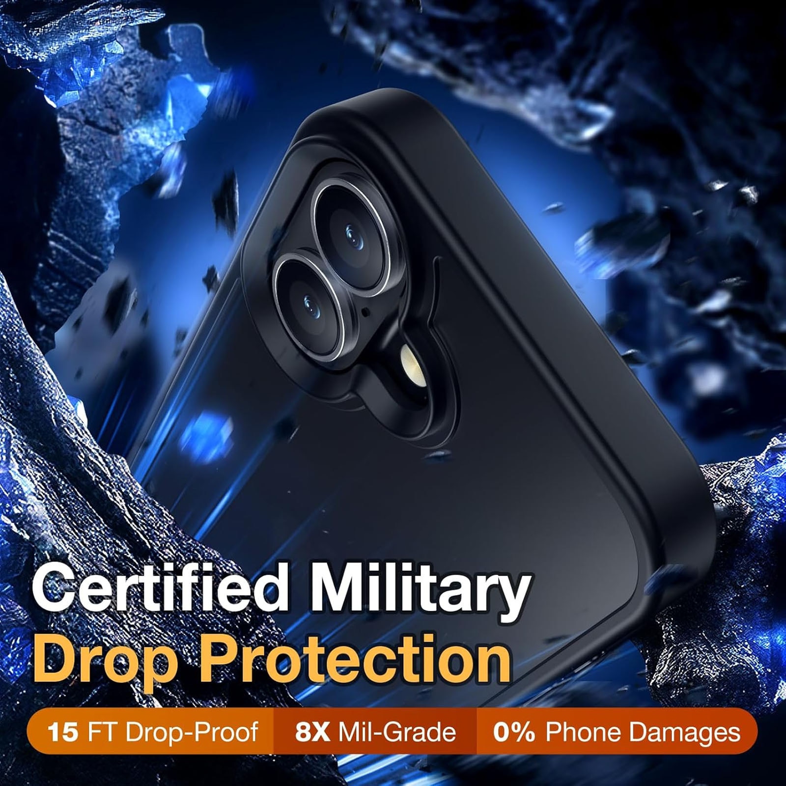 Husa telefon compatibila iPhone 16, Hggzeg, Husa protectie, Rezistent la cadere, Design ultra slim, Antizgarieturi si rezistent la socuri, Moale, Protectie Camera, Decupaje Precise, Design mata, PC/TPU, Negru