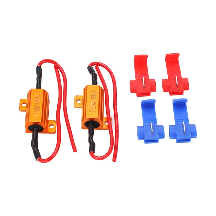 Set 2 rezistori de decodare LED 25W 25Ω, AMRINUGL, durabili, anti-corozivi