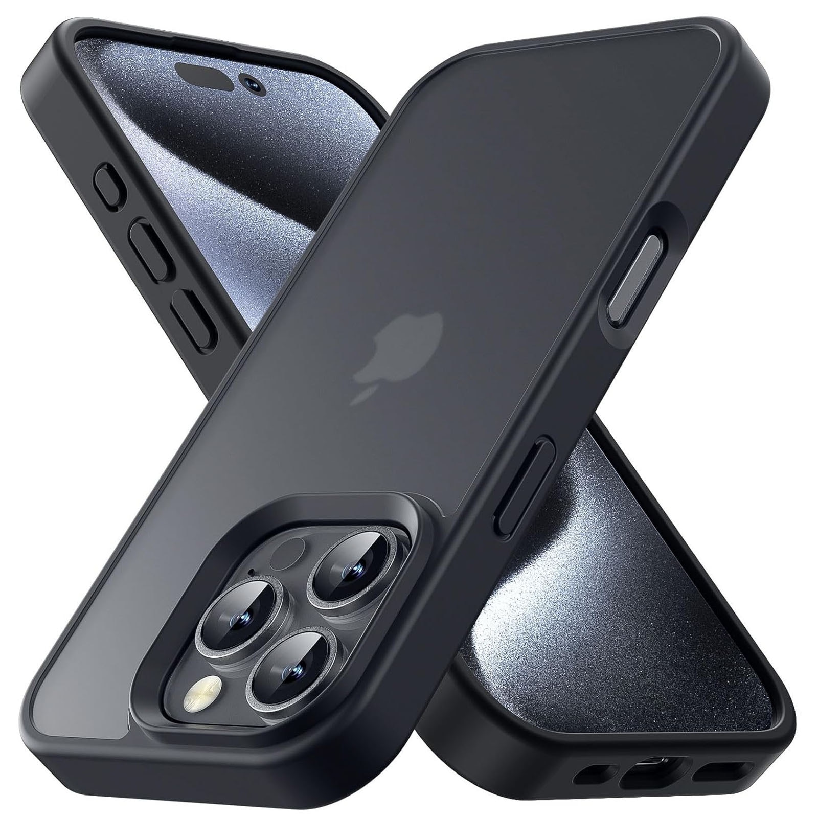 Husa telefon compatibila iPhone 16 Pro, Hggzeg, Husa protectie, Rezistent la cadere, Design ultra slim, Antizgarieturi si rezistent la socuri, Moale, Protectie Camera, Decupaje Precise, Design mata, PC/TPU, Negru