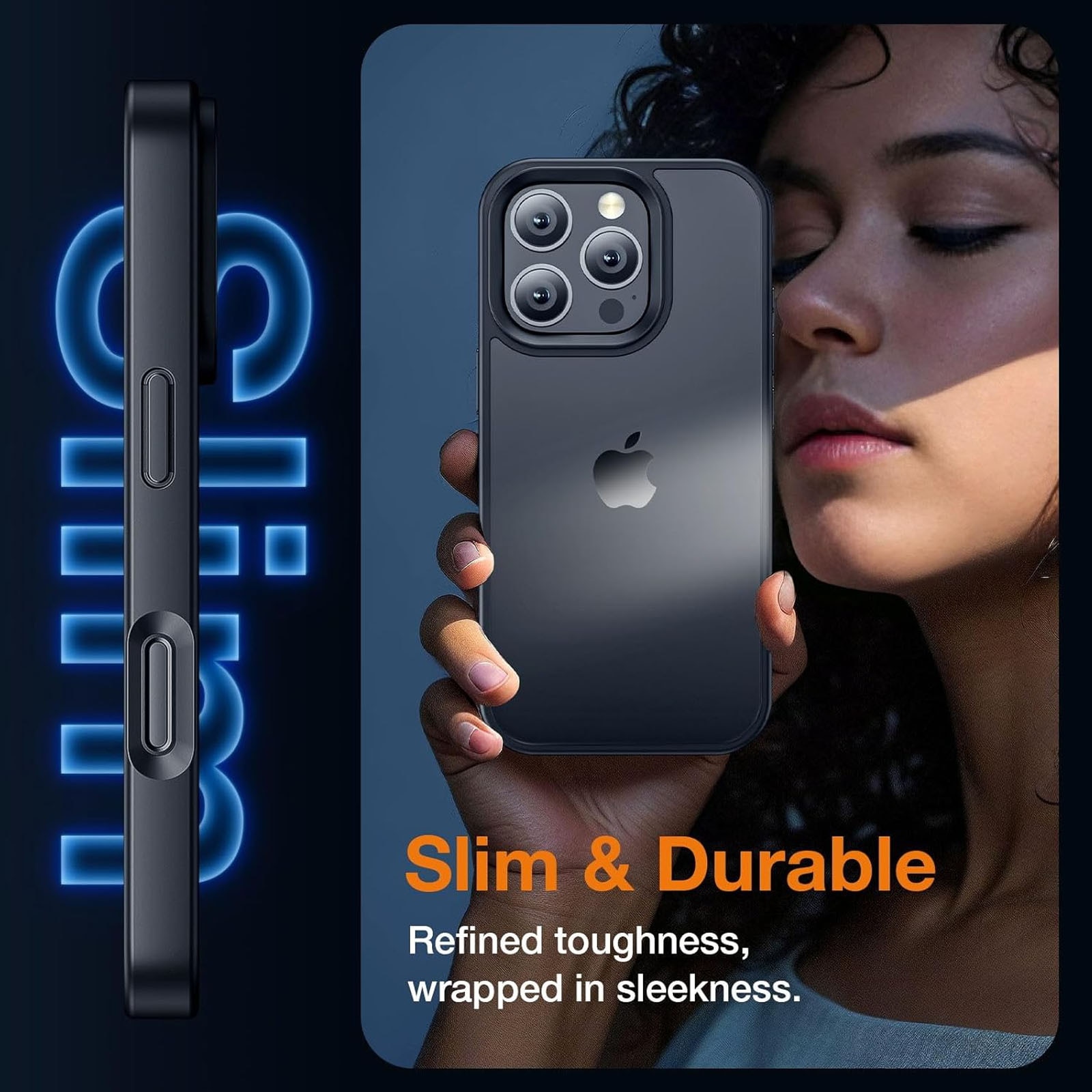 Husa telefon compatibila iPhone 16 Pro, Hggzeg, Husa protectie, Rezistent la cadere, Design ultra slim, Antizgarieturi si rezistent la socuri, Moale, Protectie Camera, Decupaje Precise, Design mata, PC/TPU, Negru