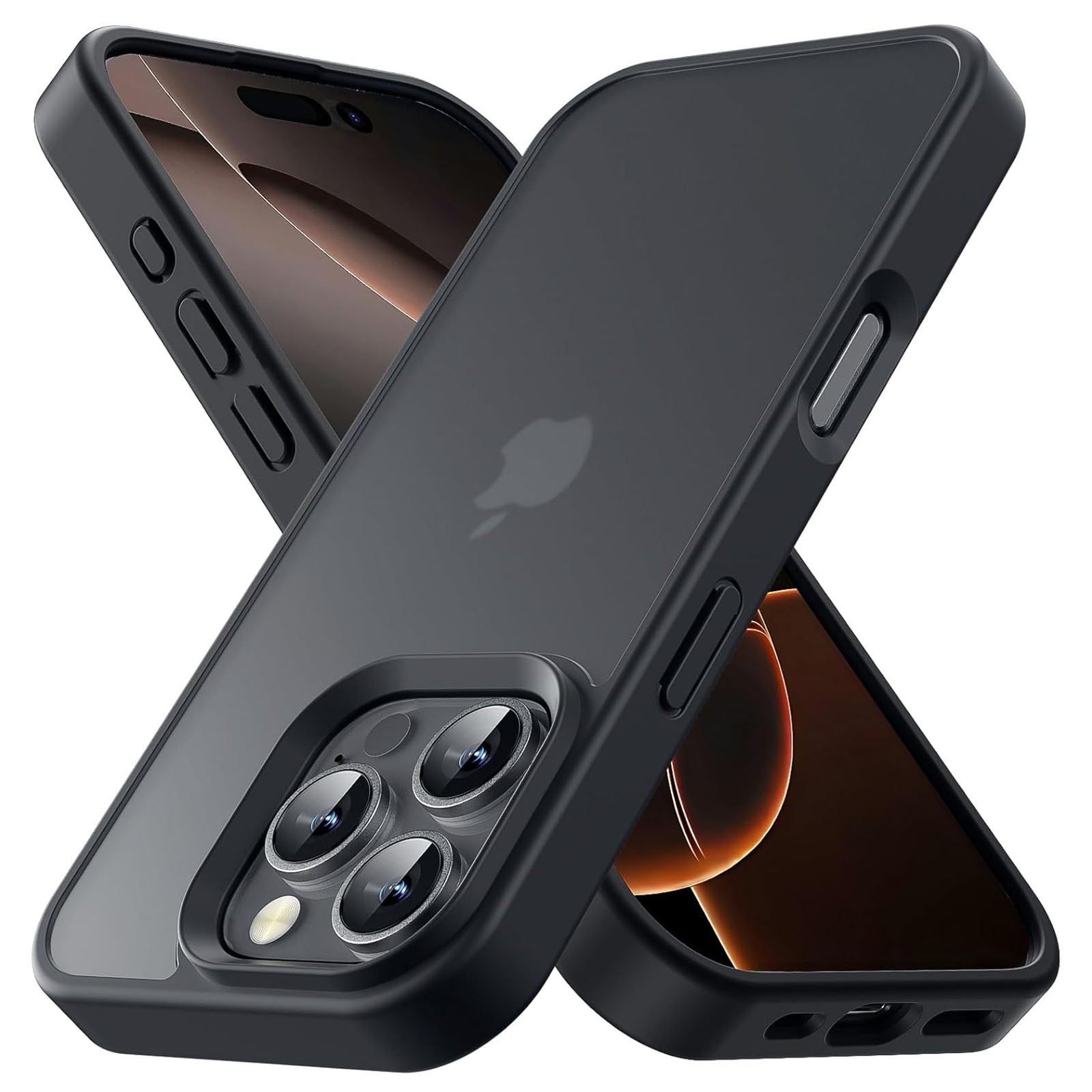 Husa telefon compatibila iPhone 16 Promax, Hggzeg, Husa protectie, Rezistent la cadere, Design ultra slim, Antizgarieturi si rezistent la socuri, Moale, Protectie Camera, Decupaje Precise, Design mata, PC/TPU, Negru