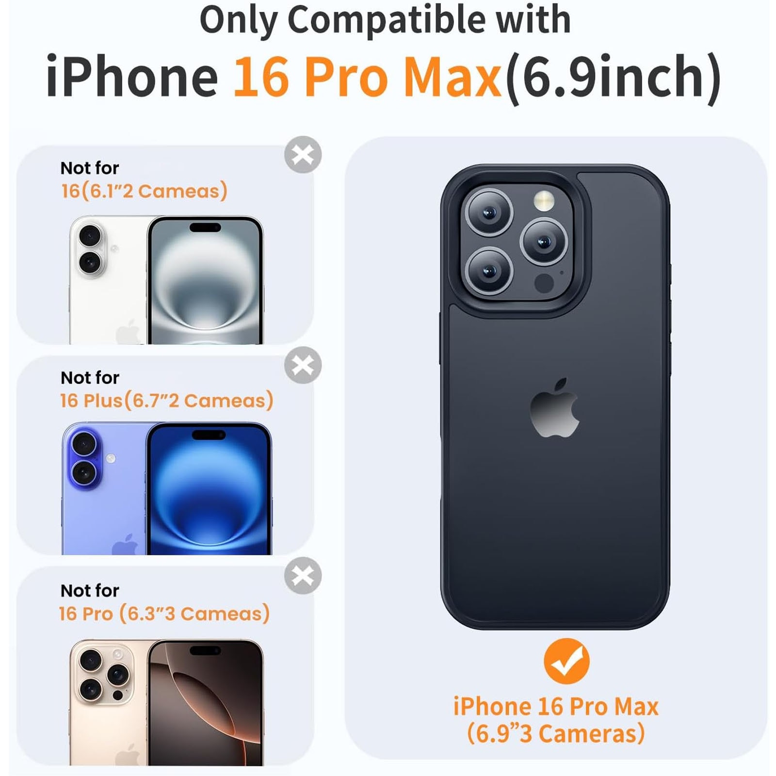 Husa telefon compatibila iPhone 16 Promax, Hggzeg, Husa protectie, Rezistent la cadere, Design ultra slim, Antizgarieturi si rezistent la socuri, Moale, Protectie Camera, Decupaje Precise, Design mata, PC/TPU, Negru