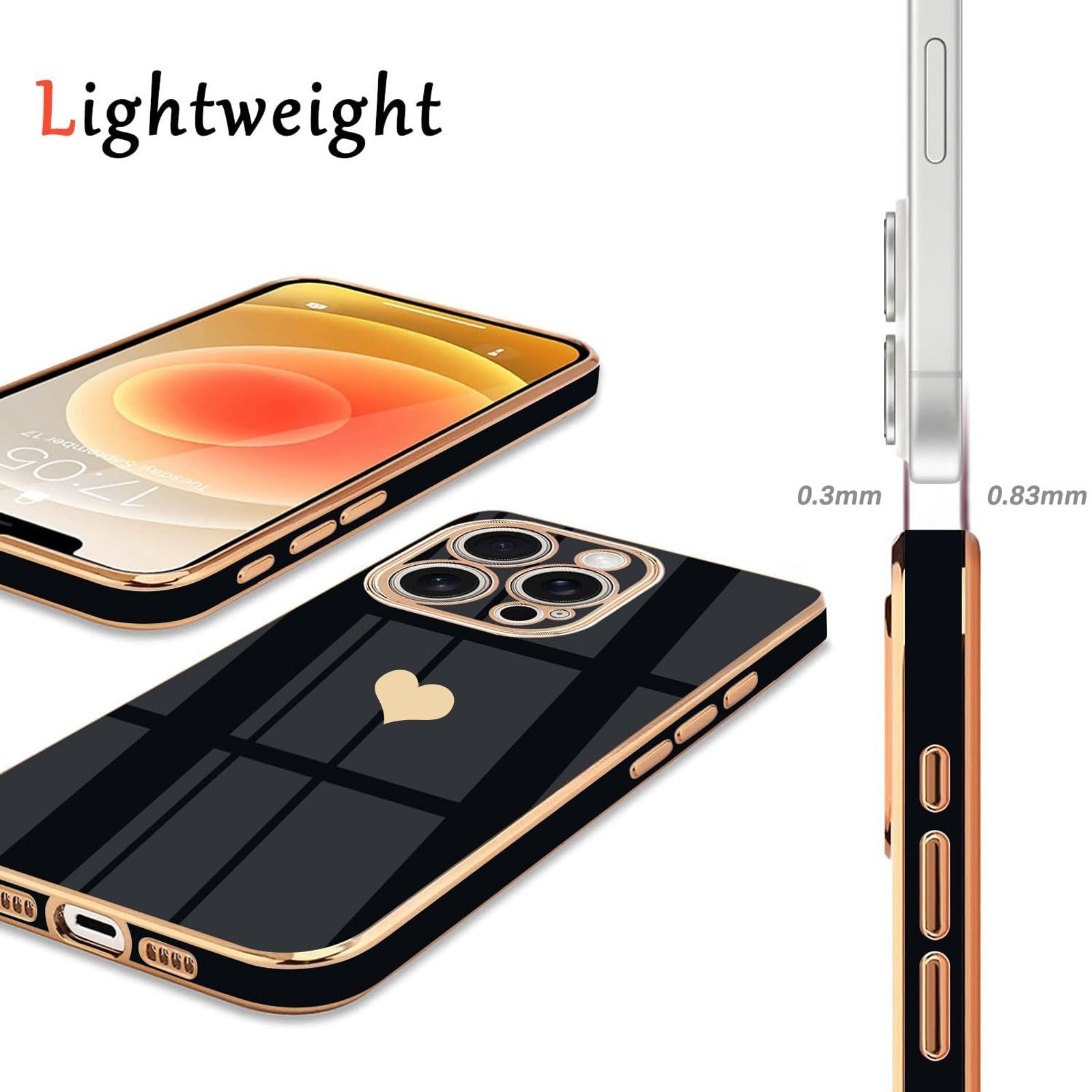 Husa telefon compatibila iPhone 15, Hggzeg, Husa protectie, Antizgarieturi si rezistent la socuri, Margini ridicate pentru protectia ecranului, Protectie Camera, Usor de instalat, TPU, Negru