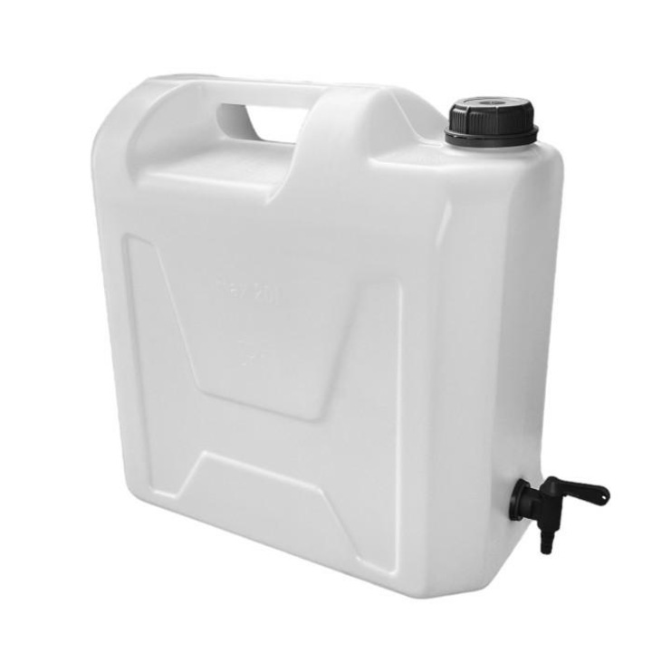 Canistru plastic pentru apa SimplyCan 20L cu robinet, incolor, 38,5x19,4x38,6cm