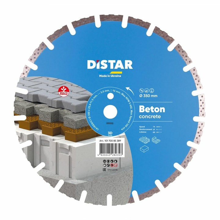 Distar gyémánttárcsa 350x3,5x25,4mm nem edzett betonhoz