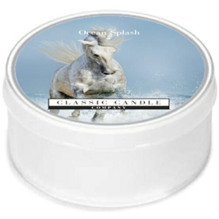 Класическа свещ Ocean Splash, морски аромат с флорални нотки, 10x10 см
