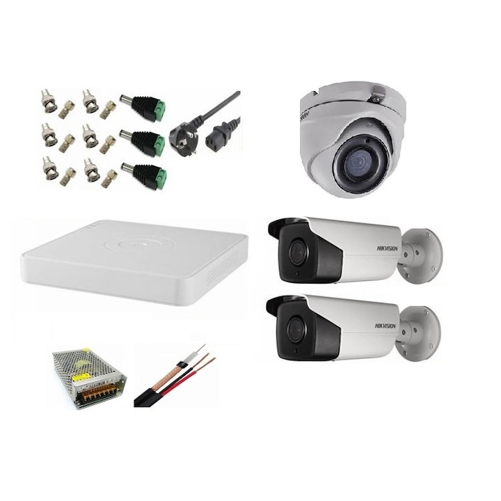 Kit sistem supraveghere exterior AHD 1080p 8 camere full HD 20m IR