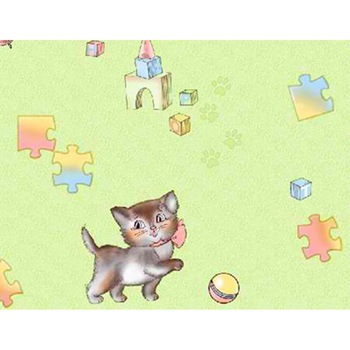 Tapet DEGRETS 1134 hartie Pisici verde sizes 0.53m x 10.05m = 5.3 mp Tapet DEGRETS 1134 hartie Pisici verde sizes 0.53m x 10.05m = 5.3 mp