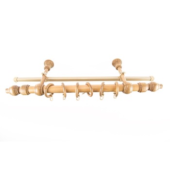 Kit galerie lemn masiv stejar 120 cm + sina U bej 110 cm Kit galerie lemn masiv stejar 120 cm + sina U bej 110 cm