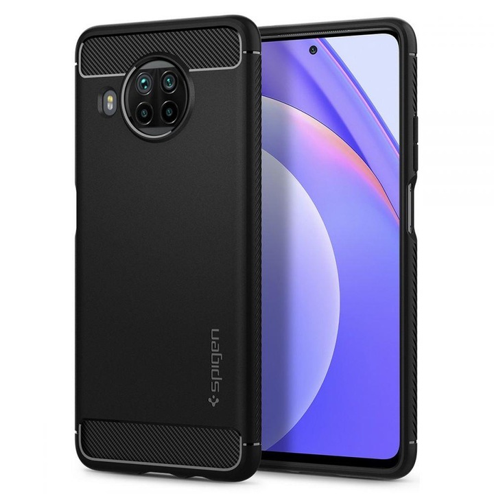 Калъф за телефон Spigen Rugged Armor за Xiaomi Mi 10t Lite матов, черен