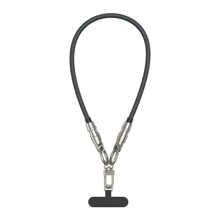 Telefontok kompatibilis BWOO X309telefonnal - 2in1 tokba helyezhető csuklópánt és Lightning / Type-C (USB-C) szövetkábeltelefonnal - fekete, 30cm