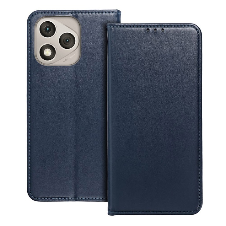 Husa telefon Honor 400 Lite 5G - Carcasa magnetica inteligenta cu rama din silicon albastru