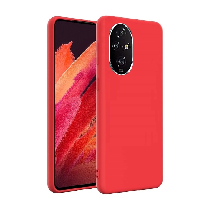 Honor 200 5G telefontoktelefonnal - piros szilikon hátlap tok ﻿
