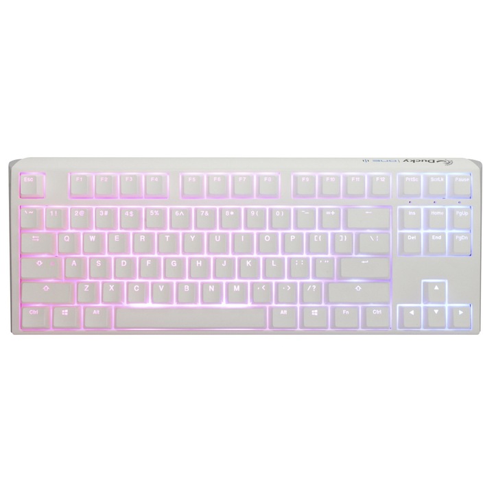 Геймърскa клавиатура Ducky One 3 RGB TKL, Бял, USB