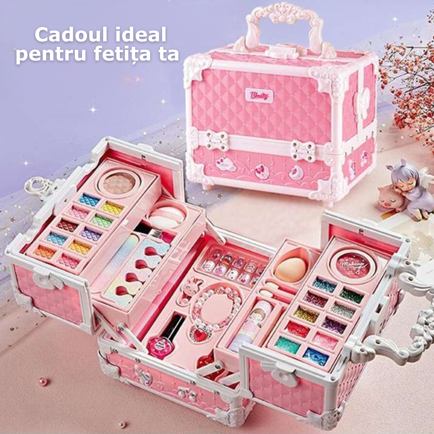 Trusa Machiaj Copii Simply Joy® 49 De Piese, Farduri, Oja, Unghii