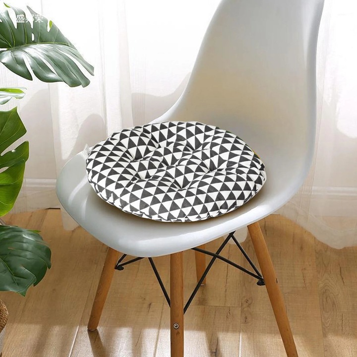Perna rotunda pentru scaun YANYXR, poliester, alb, 40x40x9cm