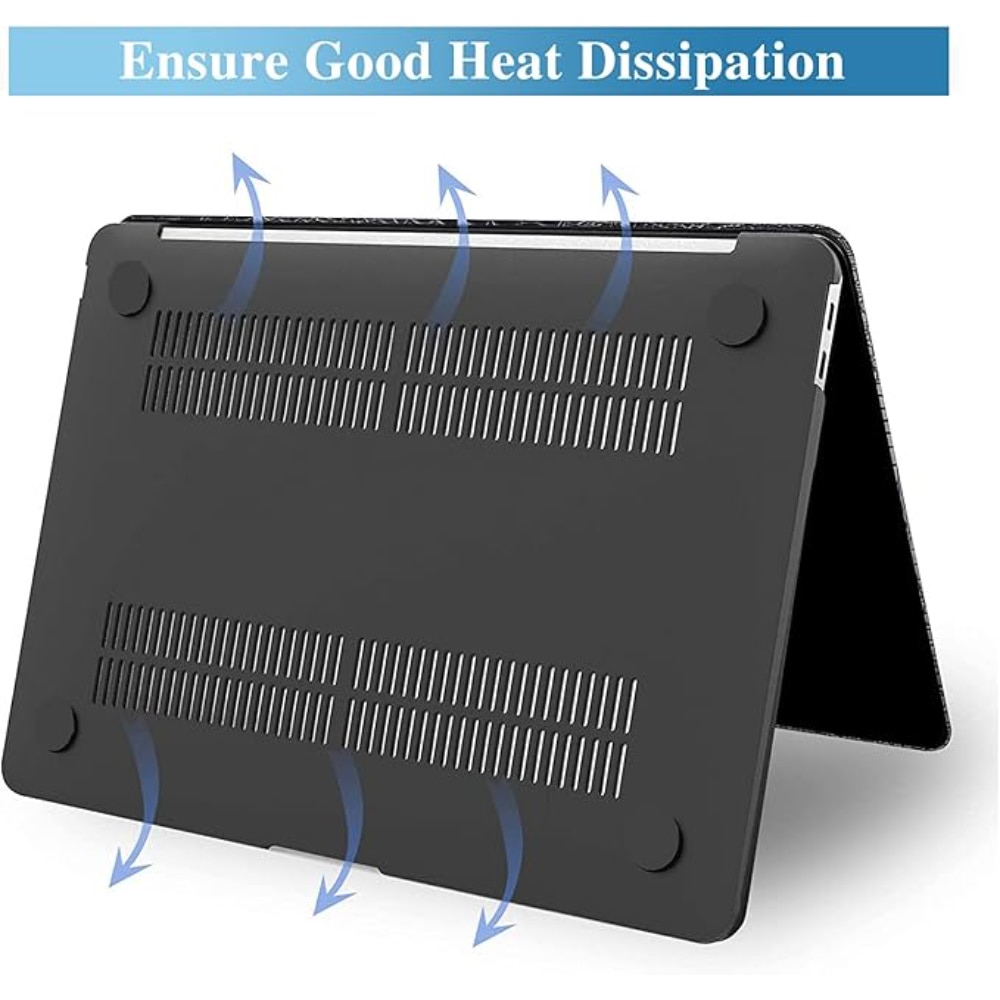 Carcasa premium din piele ecologica textura crocodil pentru MacBook Air 15 (2023/2024/2025) M Series (M4/M3/M2) (A2941/A3114/A3241), husa eleganta slim, protectie laptop, stil business, Negru