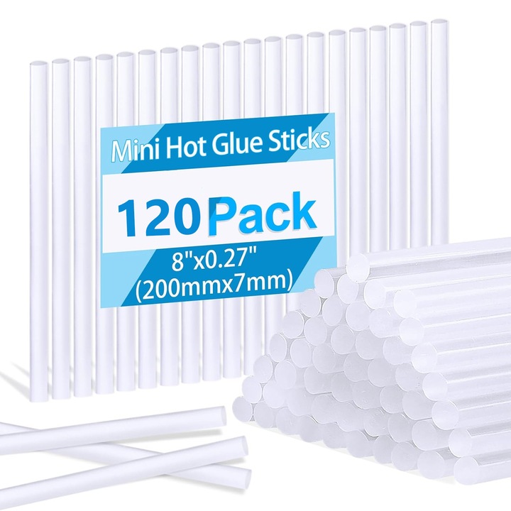 120 De Bastonase De Silicon, BYONDSELF®, 7×200 Mm, Transparente, DIY, Compatibile Cu Majoritatea Pistoadelor De Lipit