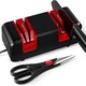 Ascutitor de Cutite Electric, BYONDSELF®, 4 Nivele de Ascutire, 50W, Baza Cauciuc Antiderapanta, Ascutire, Finisare, Slefuire, Indreptare, Rosu/Negru