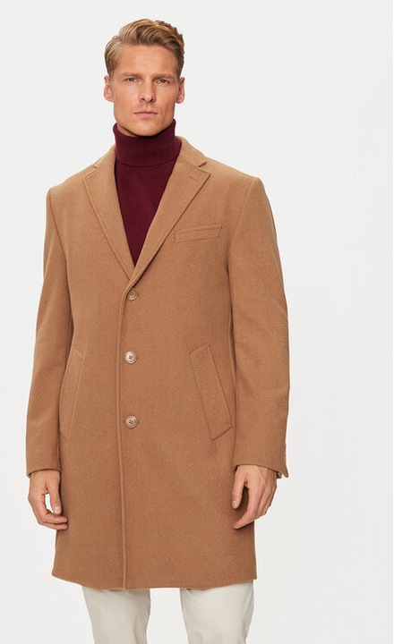 Palton barbati, Pierre Cardin, 304463938, Lana/Poliester, Maro, Maro