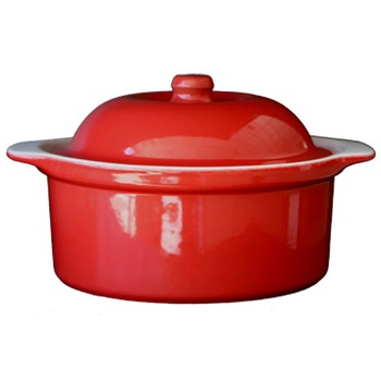 Oala ceramica cu capac CERUTIL 1,5l 21x8,5cm rosie Oala ceramica cu capac CERUTIL 1,5l 21x8,5cm rosie