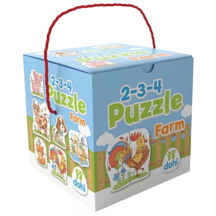 Magyar Gyártó 8250162 2-3-4 Darabos Puzzle - Farm állatok
