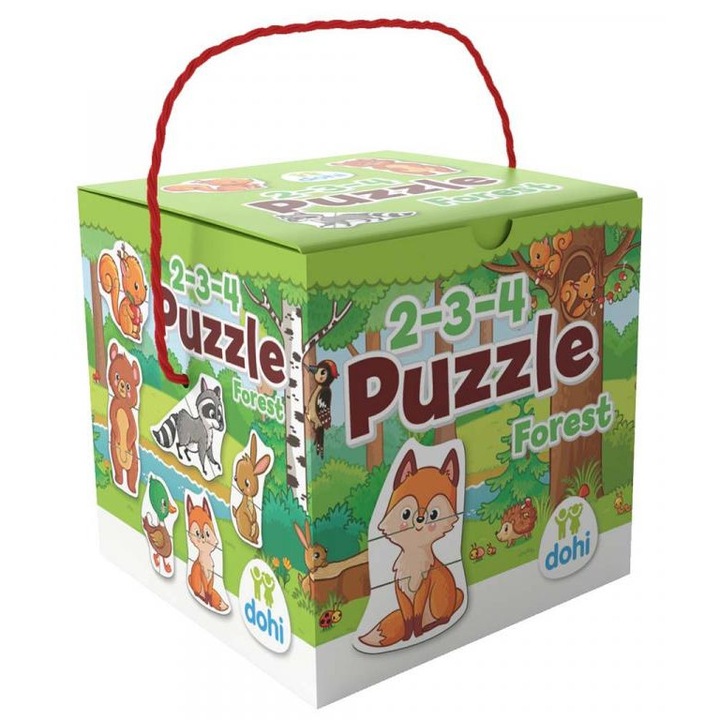 Magyar Gyártó 8250360 2-3-4 Darabos Puzzle - Erdo állatai