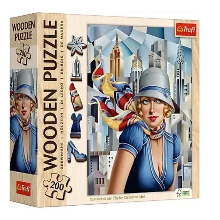 Trefl 1202519 Catherine Abel: Summer in the City 200 db-os fa puzzle - Trefl