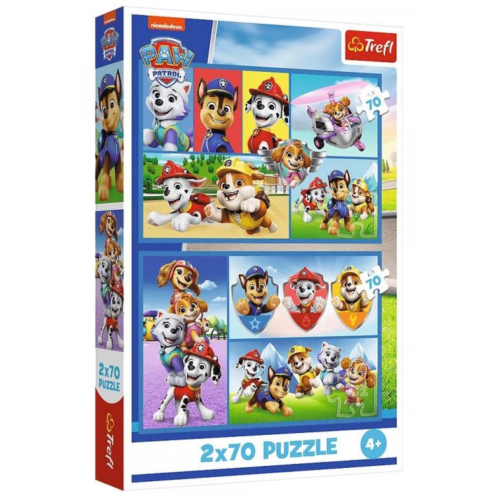 Puzzle trefl 2x70 patrula catelusilor echipa catelusilor