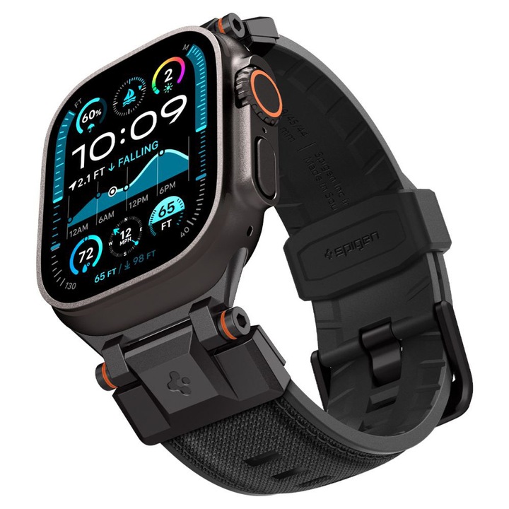 Каишка за Apple Watch 1/2/3/4/5/6/7/8/9/10/SE/SE 2/Ultra/Ultra 2 (42/44/45/46/49 мм) - Spigen DuraPro Armor - Черна