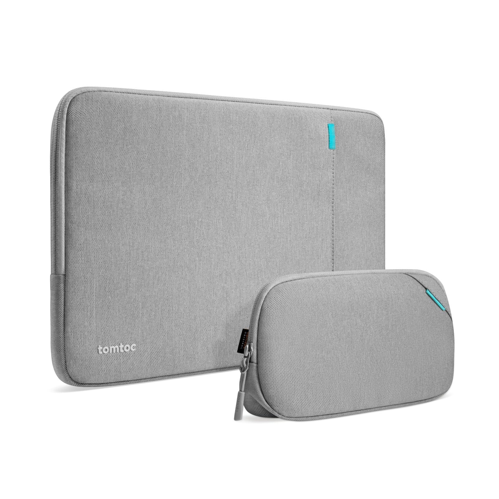 Husa Tomtoc Defender-A13 Sleeve kit Pentru Laptop / Macbook Pro / Air, 16 inch + Organizator accesorii electronice, Gri