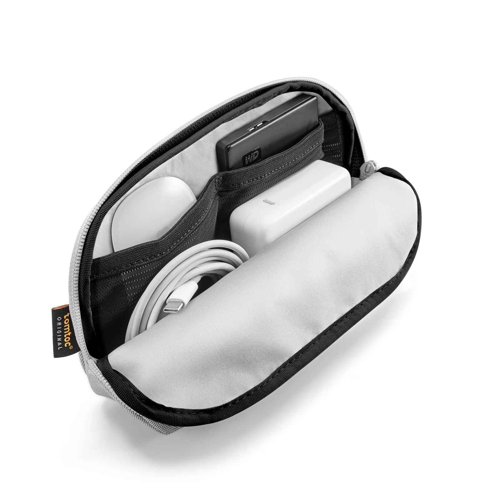 Husa Tomtoc Defender-A13 Sleeve kit Pentru Laptop / Macbook Pro / Air, 16 inch + Organizator accesorii electronice, Gri