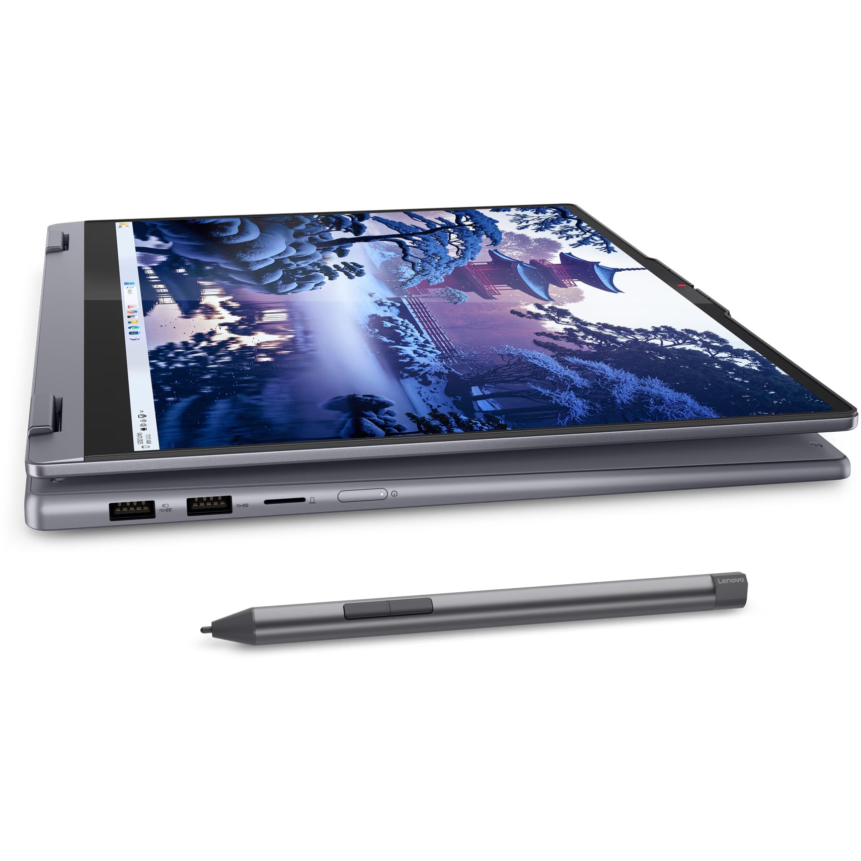 Laptop Lenovo IdeaPad 5 2-in-1 16IAL10 cu procesor Intel® Core™ Ultra 7 255H pana la 5.1GHz, 16" WUXGA, IPS, Touch, 16GB LPDDR5x RAM, 1TB SSD, Intel® Arc™ 140T, Windows® 11 Home, Luna Grey