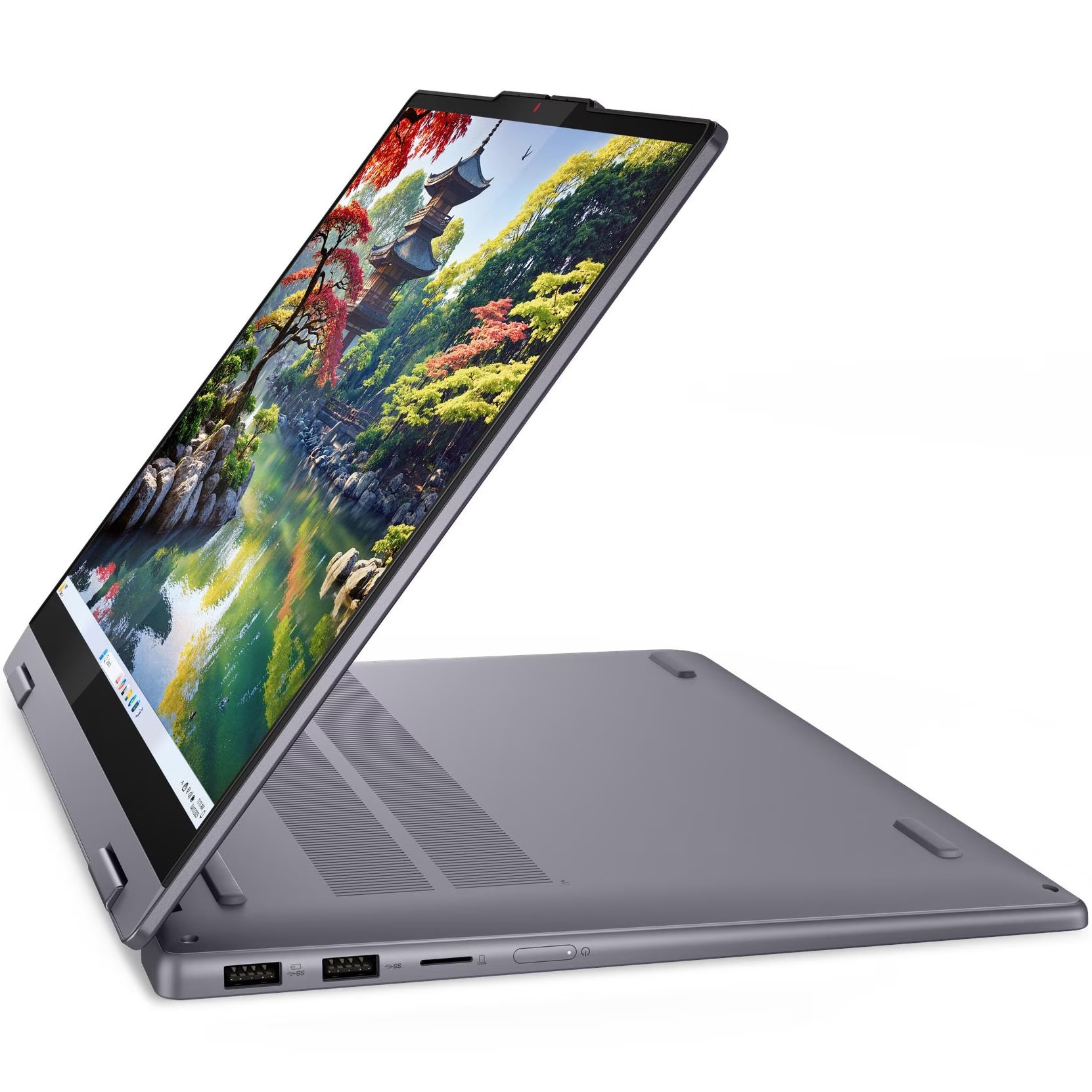 Laptop Lenovo IdeaPad 5 2-in-1 14IAL10 cu procesor Intel® Core™ Ultra 5 225H pana la 4.9GHz, 14'', WUXGA, OLED, Touch, 16GB LPDDR5x RAM, 1TB SSD, Intel® Arc™ 130T, No OS, Luna Grey