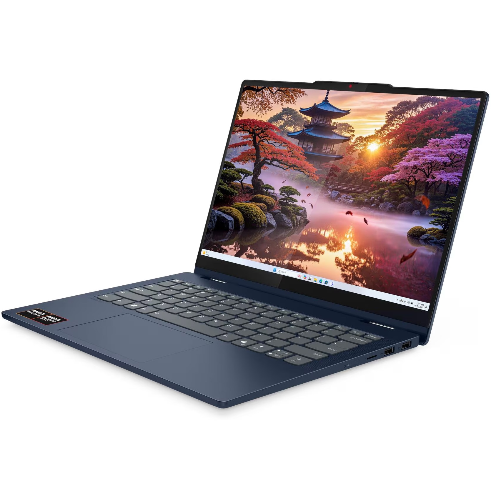 Laptop Lenovo IdeaPad 5 2-in-1 14AKP10 cu procesor AMD Ryzen™ AI 5 340 pana la 4.8GHz, 14" WUXGA, OLED, Touch, 16GB LPDDR5x RAM, 1TB SSD, AMD Radeon™ 840M Graphics, No OS, Cosmic Blue