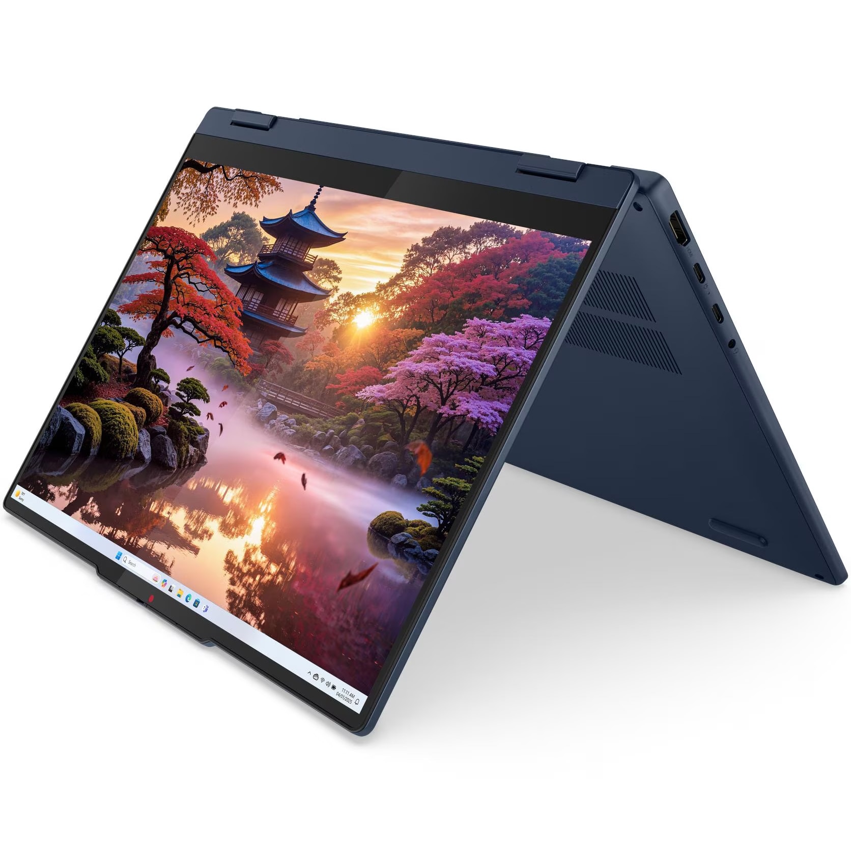 Laptop Lenovo IdeaPad 5 2-in-1 14AKP10 cu procesor AMD Ryzen™ AI 5 340 pana la 4.8GHz, 14" WUXGA, OLED, Touch, 16GB LPDDR5x RAM, 1TB SSD, AMD Radeon™ 840M Graphics, No OS, Cosmic Blue