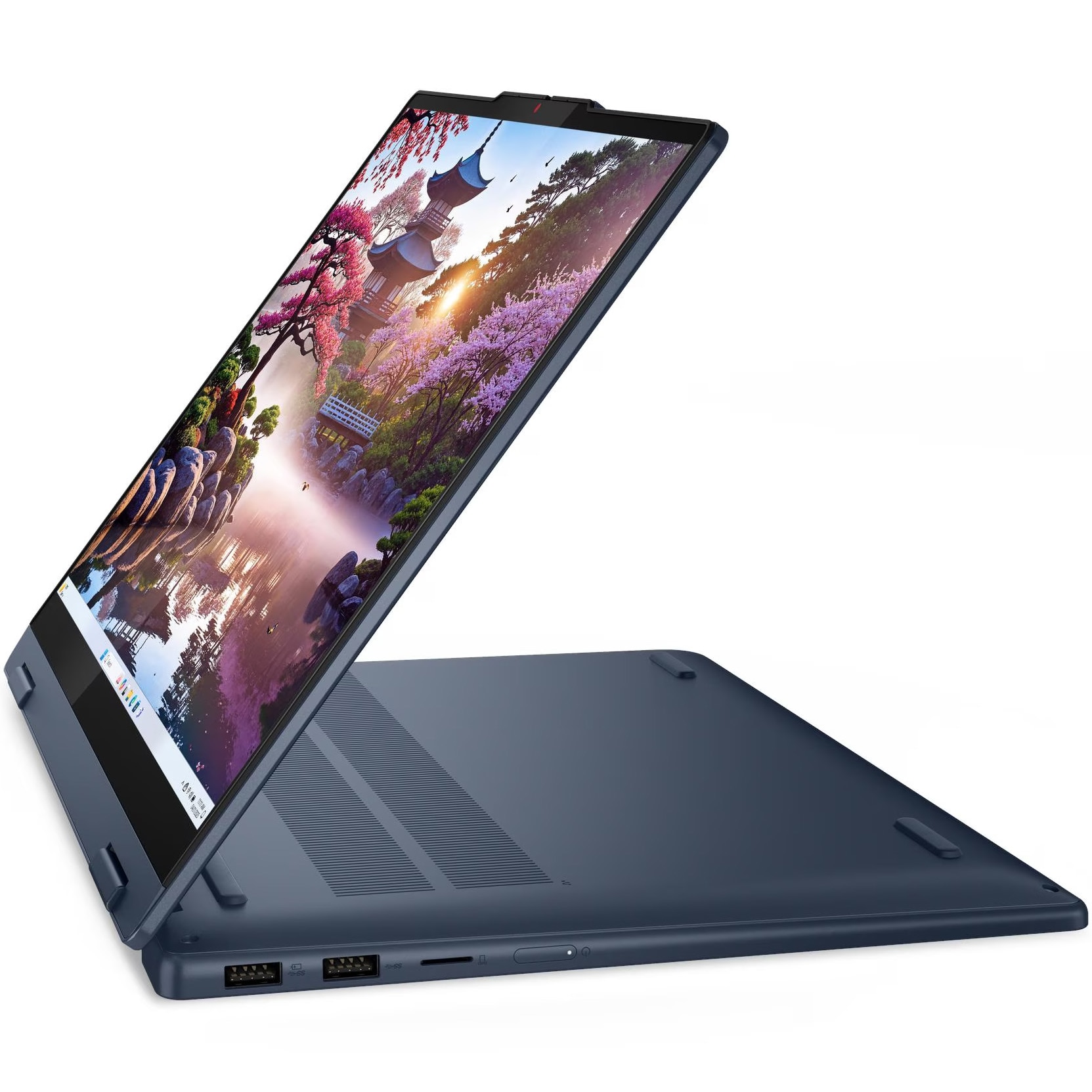 Laptop Lenovo IdeaPad 5 2-in-1 14AKP10 cu procesor AMD Ryzen™ AI 5 340 pana la 4.8GHz, 14" WUXGA, OLED, Touch, 16GB LPDDR5x RAM, 1TB SSD, AMD Radeon™ 840M Graphics, No OS, Cosmic Blue