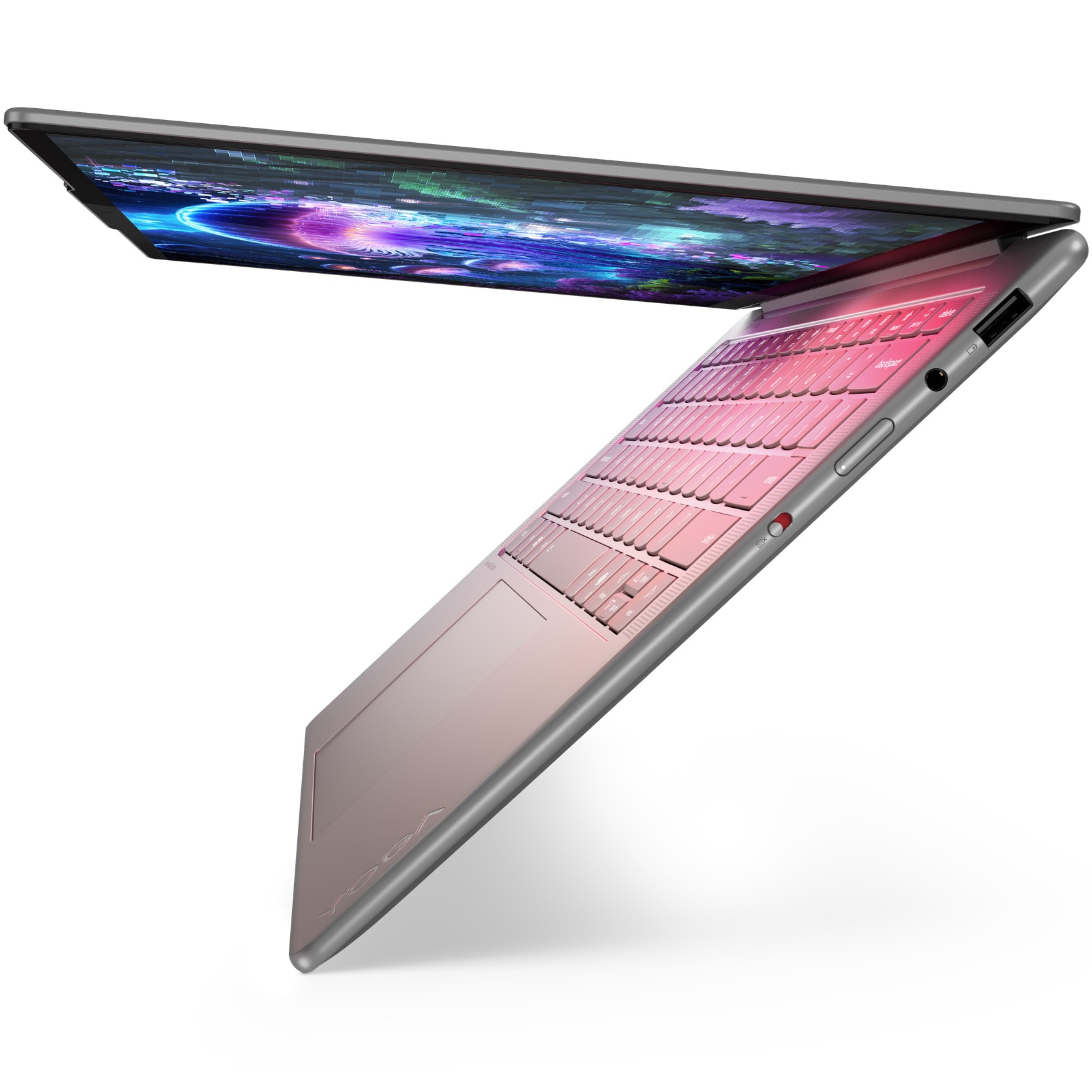 Laptop Lenovo Yoga Slim 7 14ILL10 cu procesor Intel® Core™ Ultra 5 226V pana la 4.5GHz, 14" WUXGA, OLED, 16GB LPDDR5x RAM, 512GB SSD, Intel® Arc™ Graphics, Windows® 11 Home, Luna Grey, 3y on-site Premium Care